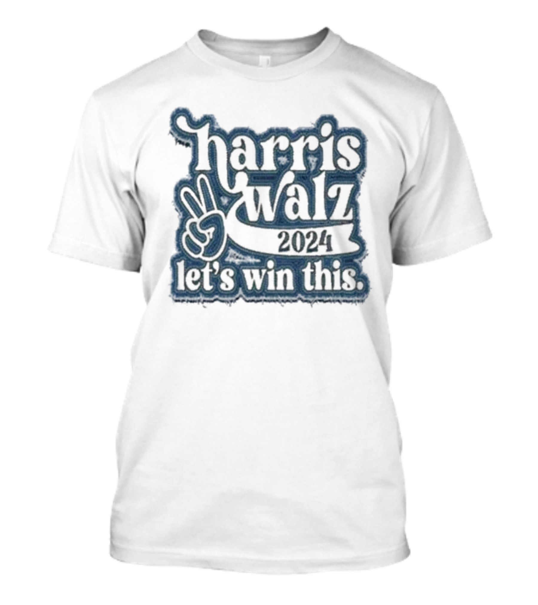 Harris Walz 2024 Let's Win This Peace Sign T-Shirt