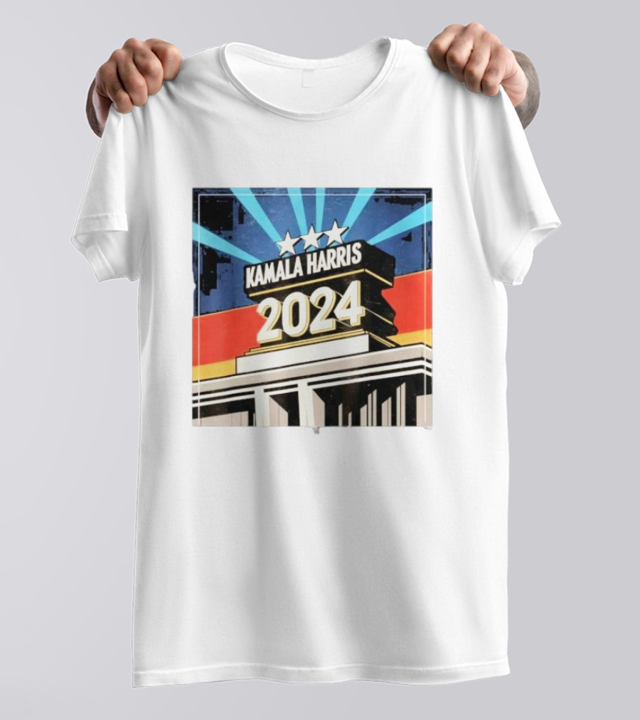 Kamala Harris 2024 Three Stars Retro Style Vote President Kamala Election T-Shirt