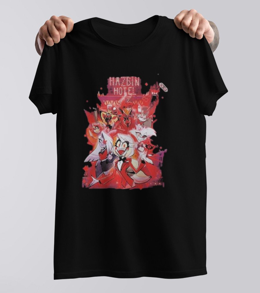 Hazbin Hotel Characters 2024 Vibrant Cartoon Ensemble T-Shirt