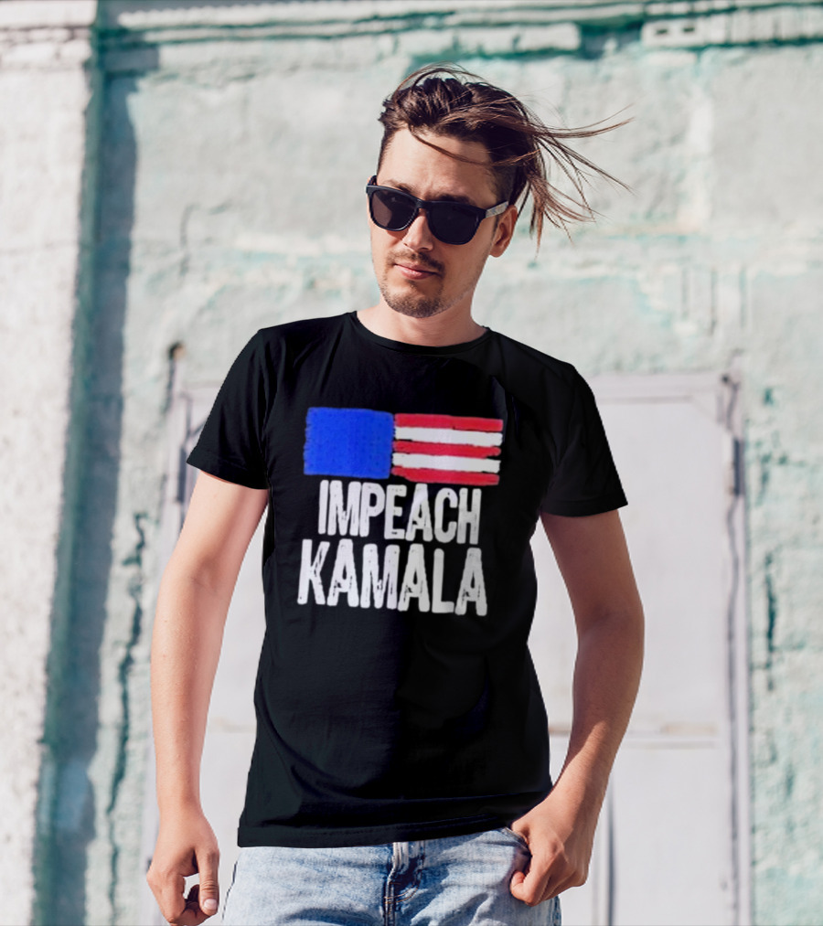 Impeach Kamala American Flag T-Shirt