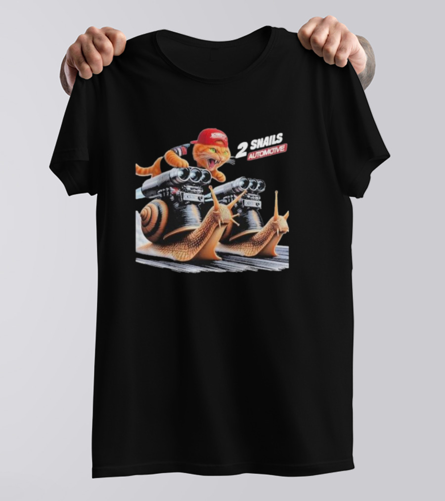 2 Snails Automotive Schmidty Tuning Racing Cat T-Shirt