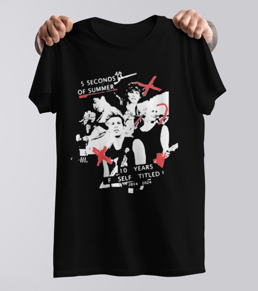 5 Seconds Of Summer 10 Years Self Titled 2014-2024 T-Shirt