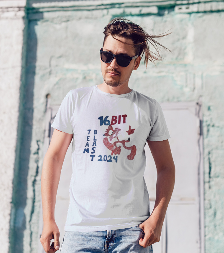 16bit Team Blast 2024 Retro Gaming Character T-Shirt
