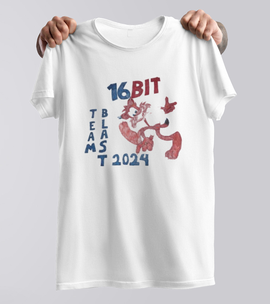 16bit Team Blast 2024 Retro Gaming Character T-Shirt