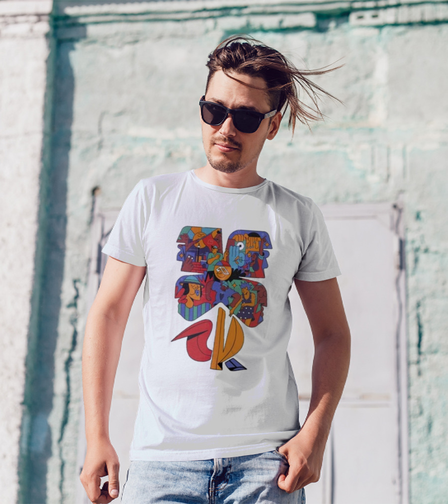 Anjunadeep 024 Yay Abe Abstract Graphic Black T-Shirt
