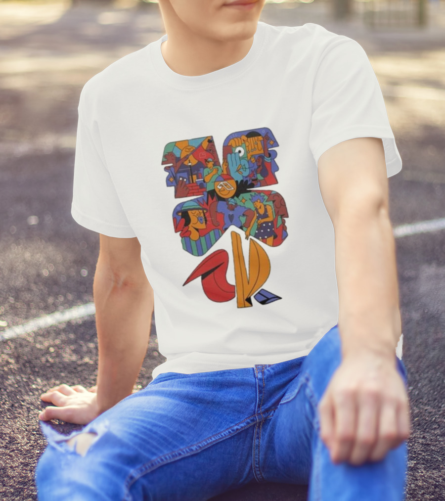 Anjunadeep 024 Yay Abe Abstract Graphic Black T-Shirt