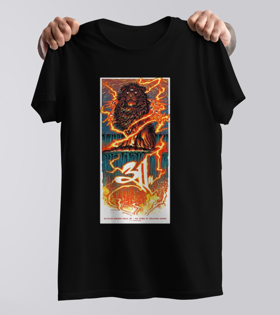 311 Band Niagara Falls ON Canada OLG Stage At Fallsview Casino July 31 2024 Lion T-Shirt