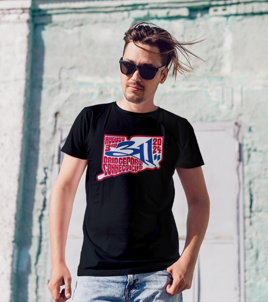 311 August 3rd 2024 Bridgeport Connecticut Map T-Shirt