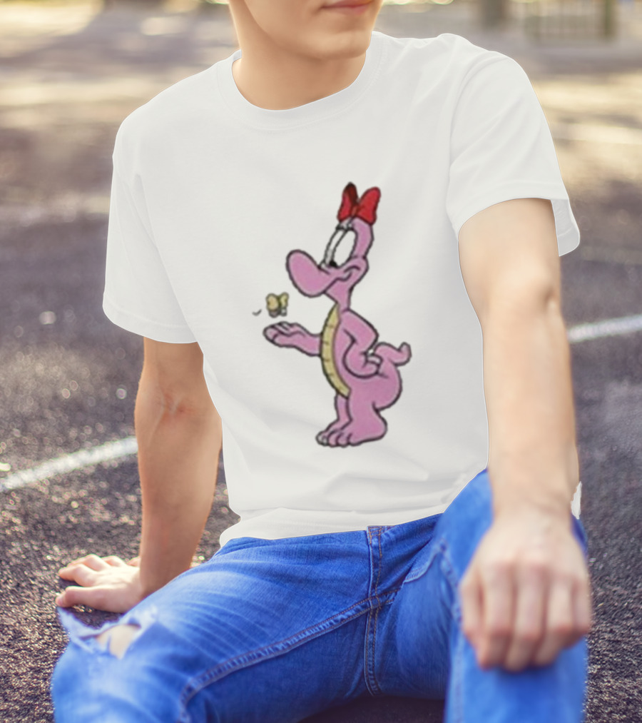 454 Life Baby Yoshi Bow Wearing Cartoon Character With Butterfly T-Shirt
