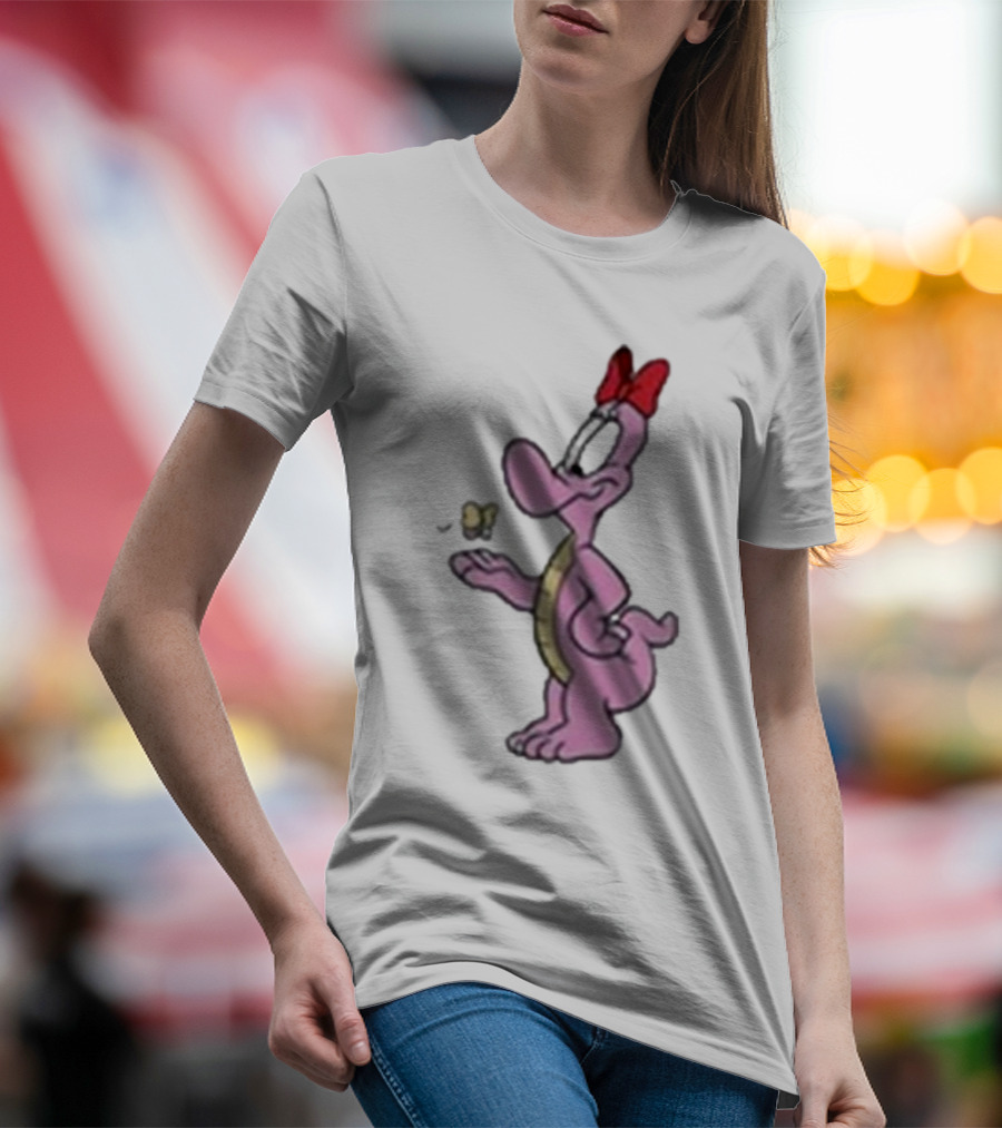 454 Life Baby Yoshi Bow Wearing Cartoon Character With Butterfly T-Shirt