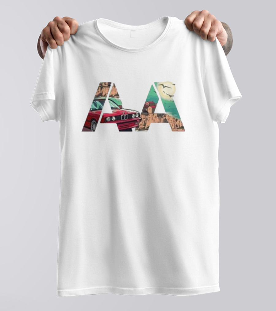 Aa Summer E30 Autoalex Red BMW Car Scenic Landscape T-Shirt