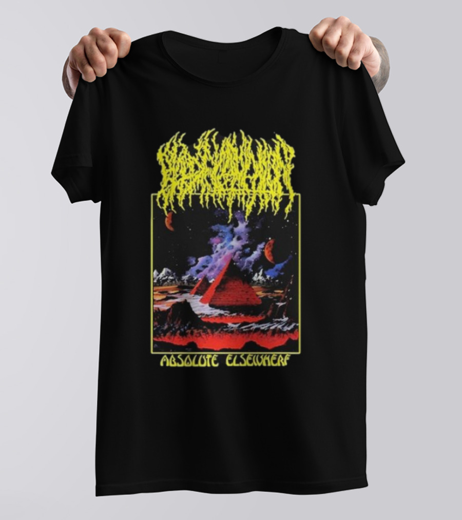 Blood Incantation Absolute Elsewhere Album Pyramid Cosmic Landscape T-Shirt