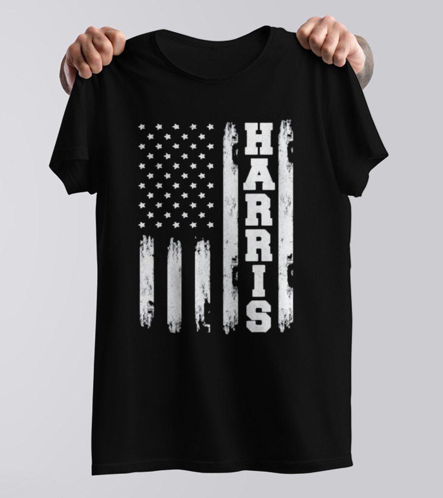 Harris 2024 American Flag Vertical Campaign T-Shirt