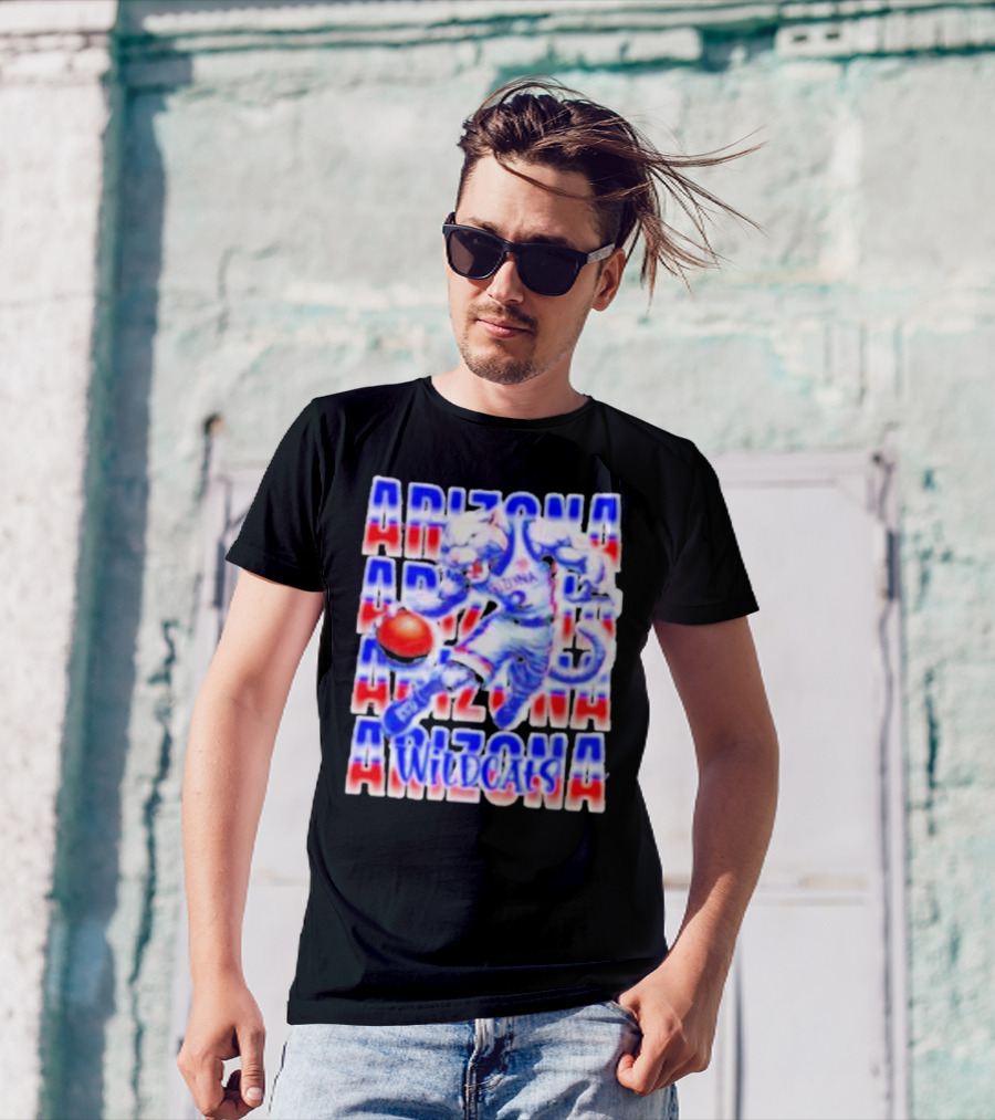 Arizona Wildcats Basketball With Bold Graphic Player T-Shirt