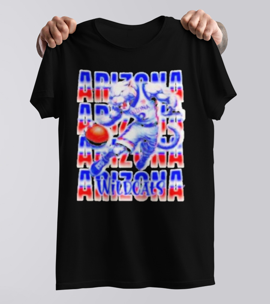Arizona Wildcats Basketball With Bold Graphic Player T-Shirt
