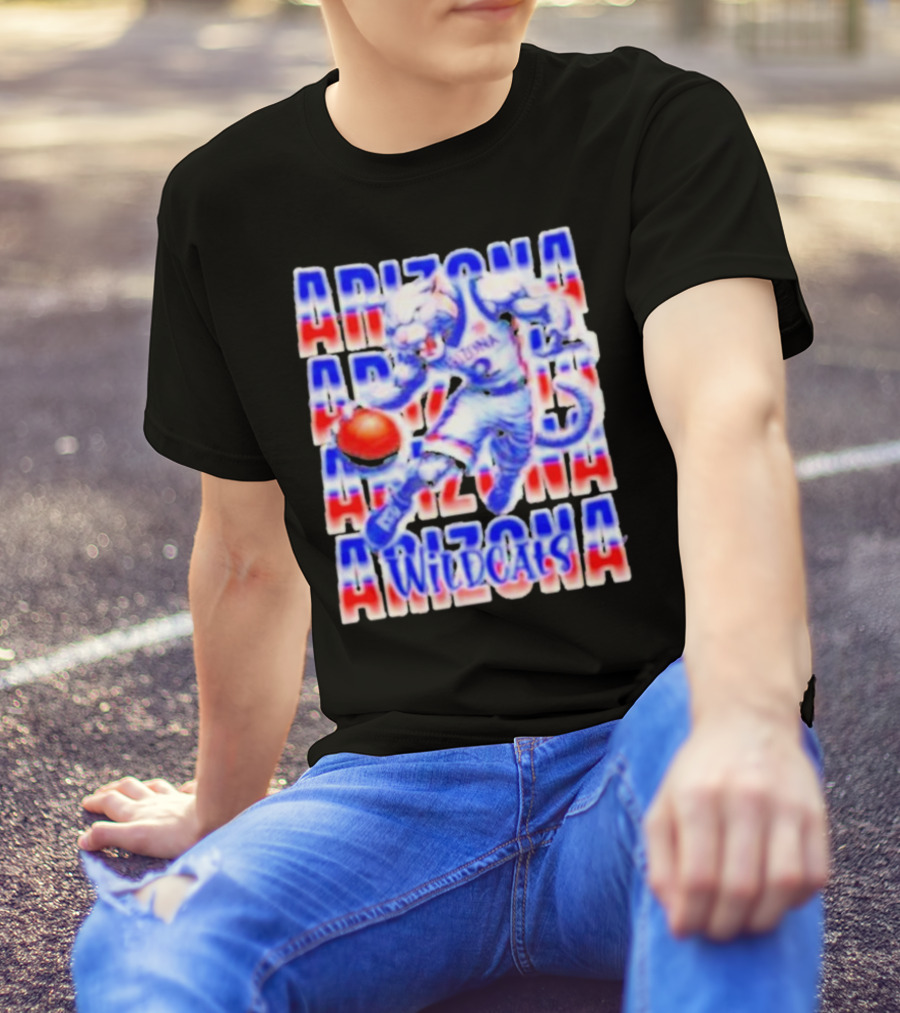 Arizona Wildcats Basketball With Bold Graphic Player T-Shirt