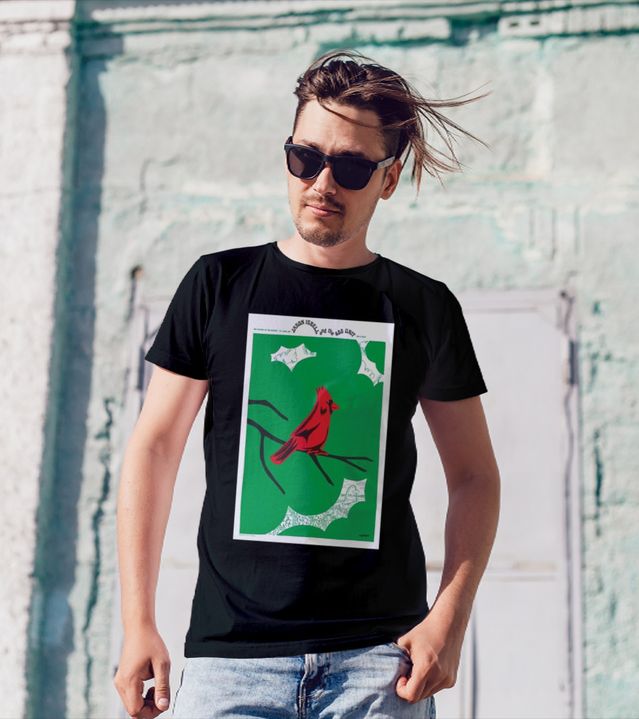 Jason Isbell And The 400 Unit August 8 2024 The Factory St. Louis MO Cardinal On Green Branches T-Shirt