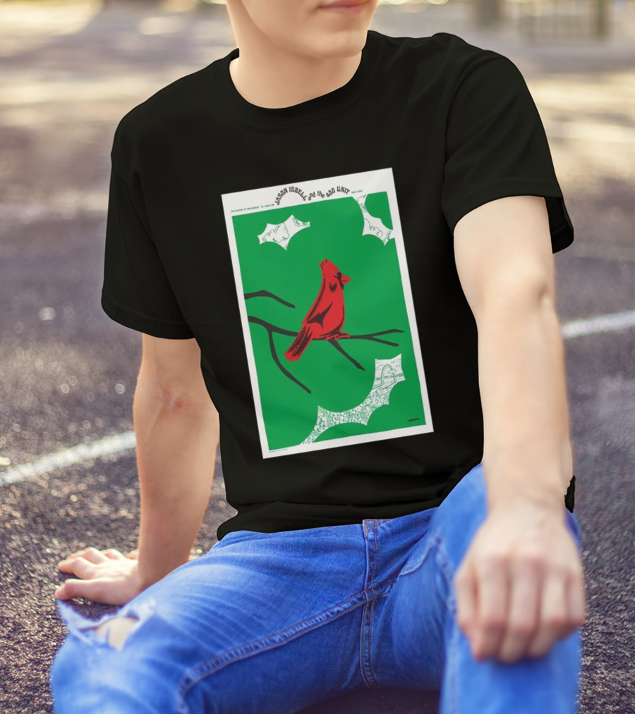 Jason Isbell And The 400 Unit August 8 2024 The Factory St. Louis MO Cardinal On Green Branches T-Shirt