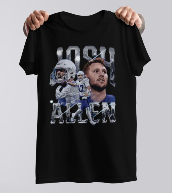 Josh Allen Action Portrait Buffalo Bills Quarterback T-Shirt