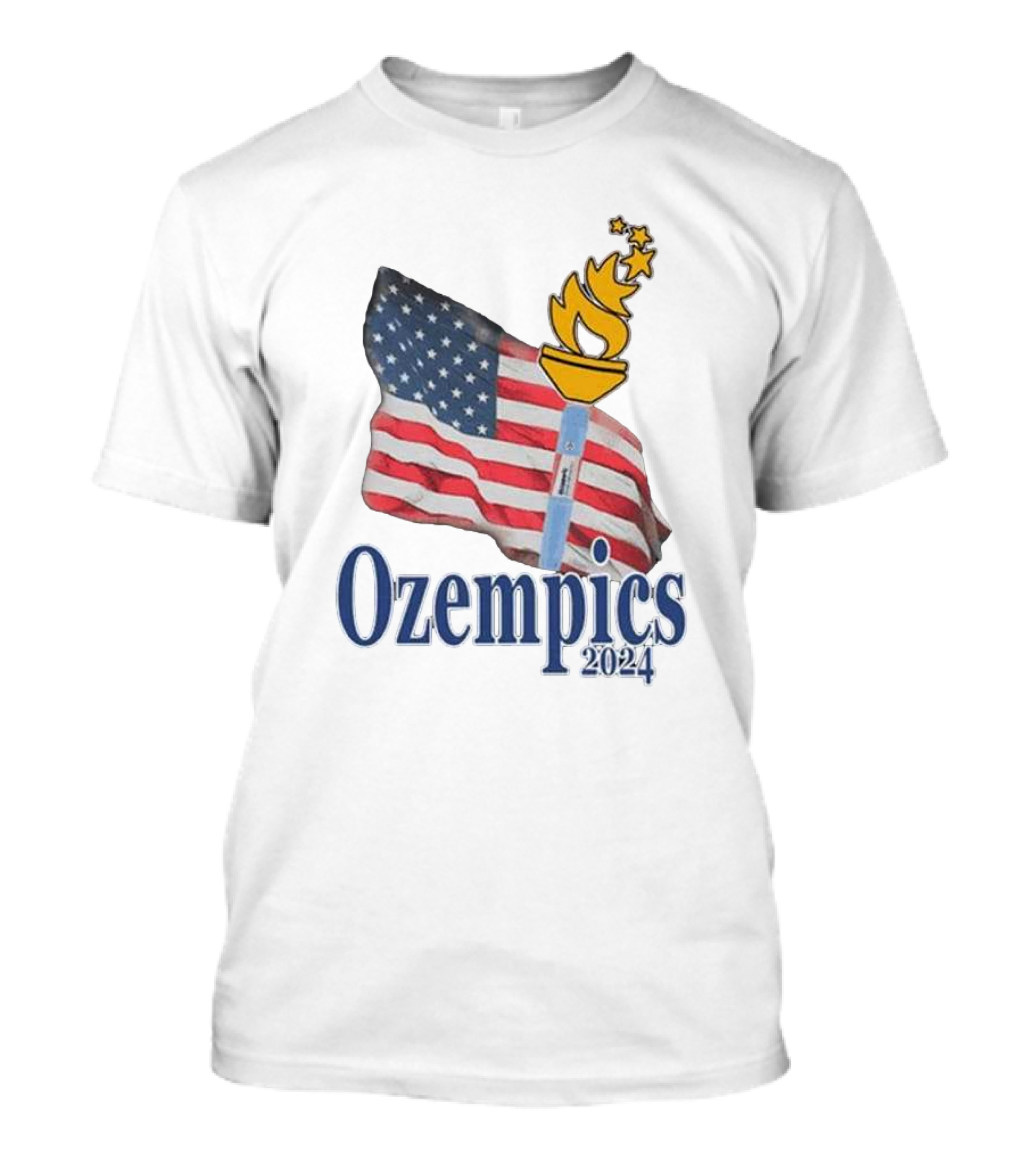 Ozempics 2024 American Flag Torch T-Shirt
