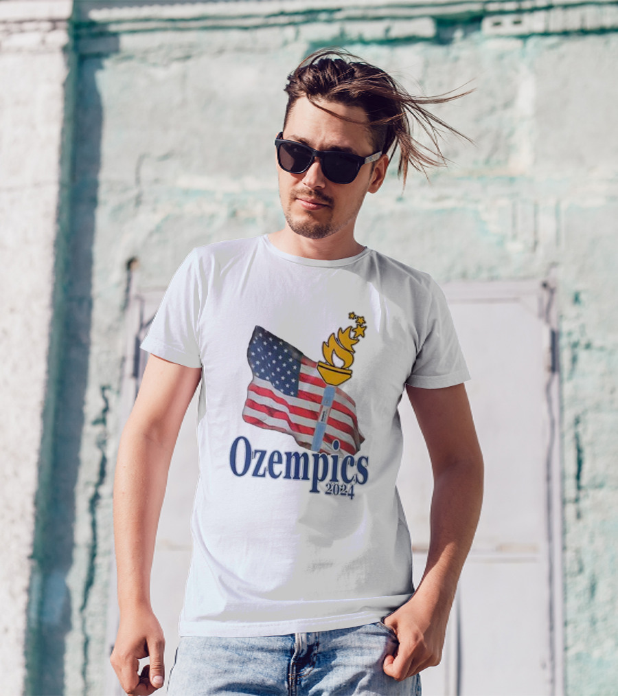 Ozempics 2024 American Flag Torch T-Shirt