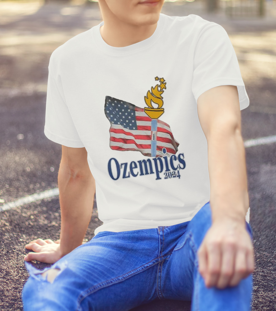 Ozempics 2024 American Flag Torch T-Shirt