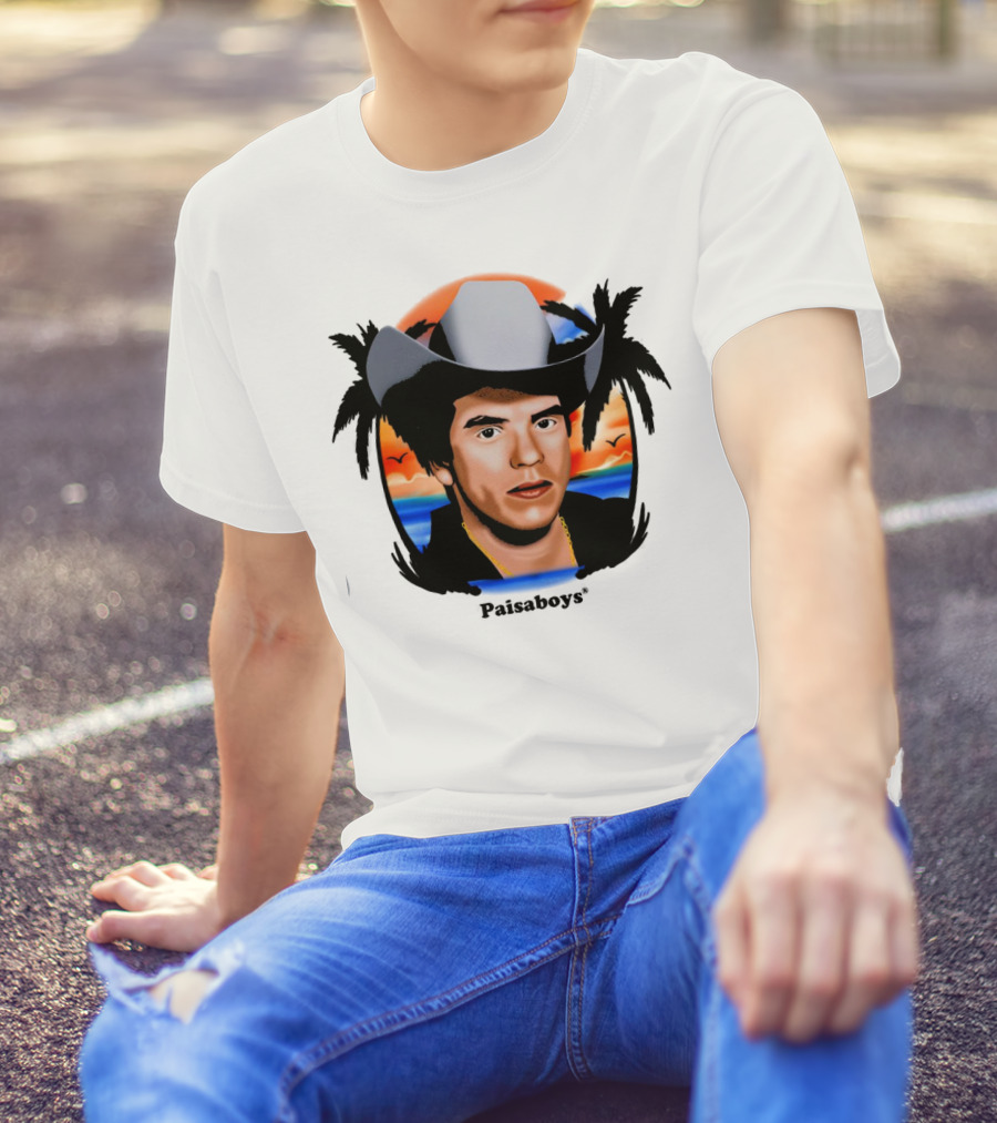 Paisaboys Sinaloa Sunset Cowboy And Tropical Ocean Scene T-Shirt