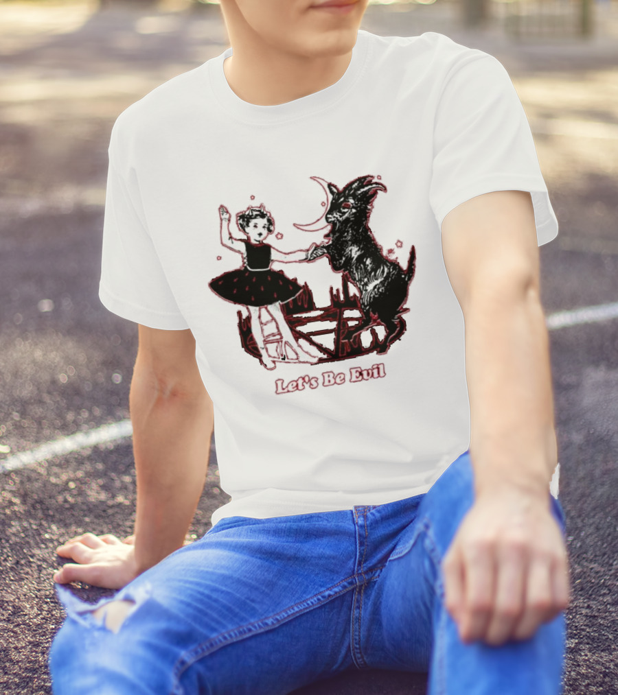 Teenhearts Let's Be Evil With Pentagram Dancing Girl And Goat T-Shirt