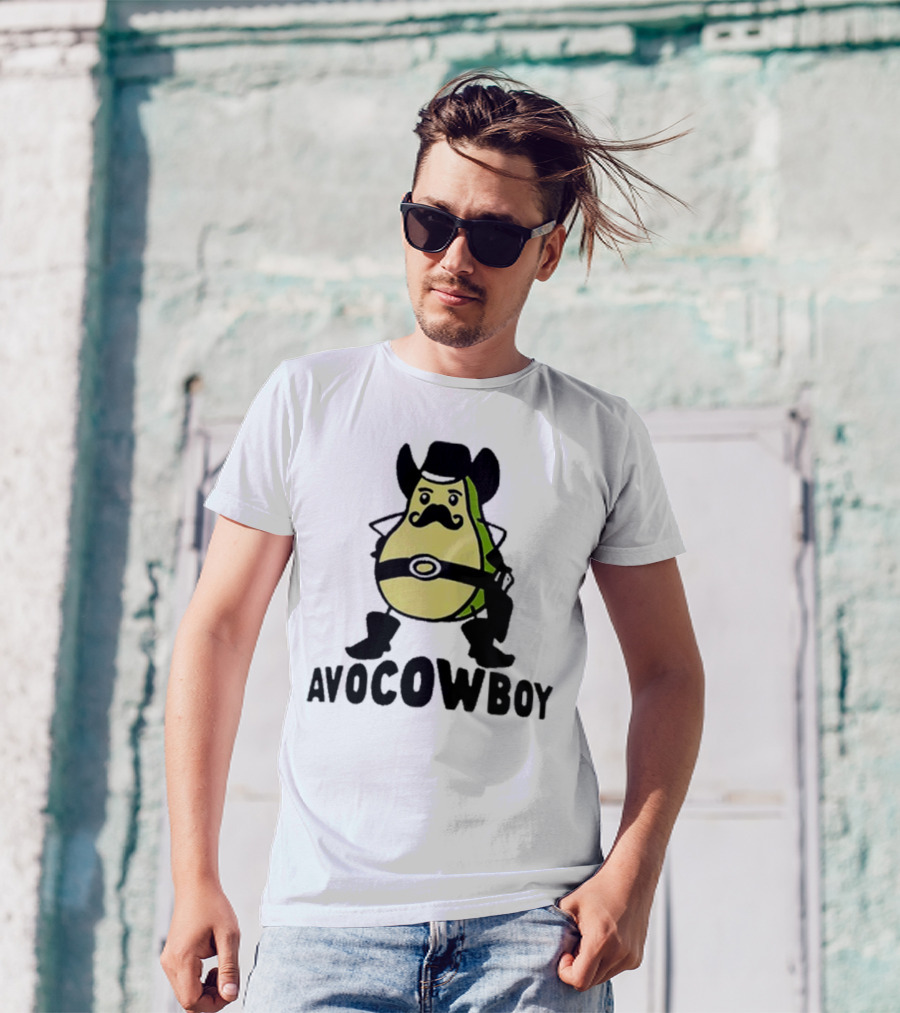 Got Funny Avocowboy Western Cartoon Avocado Character T-Shirt