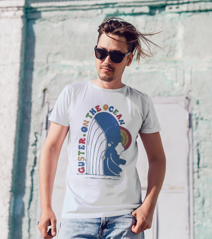 Guster On The Ocean Whale Rainbow T-Shirt