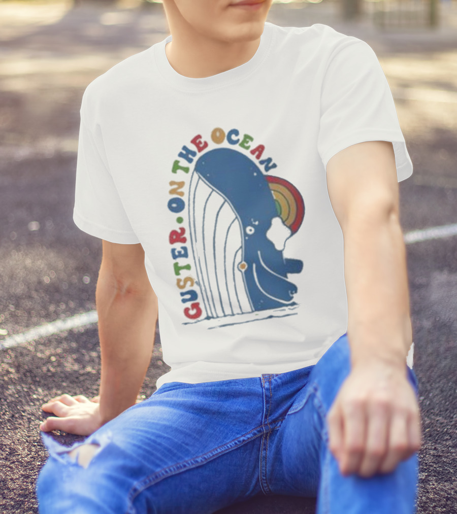 Guster On The Ocean Whale Rainbow T-Shirt