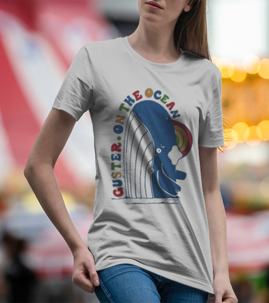 Guster On The Ocean Whale Rainbow T-Shirt