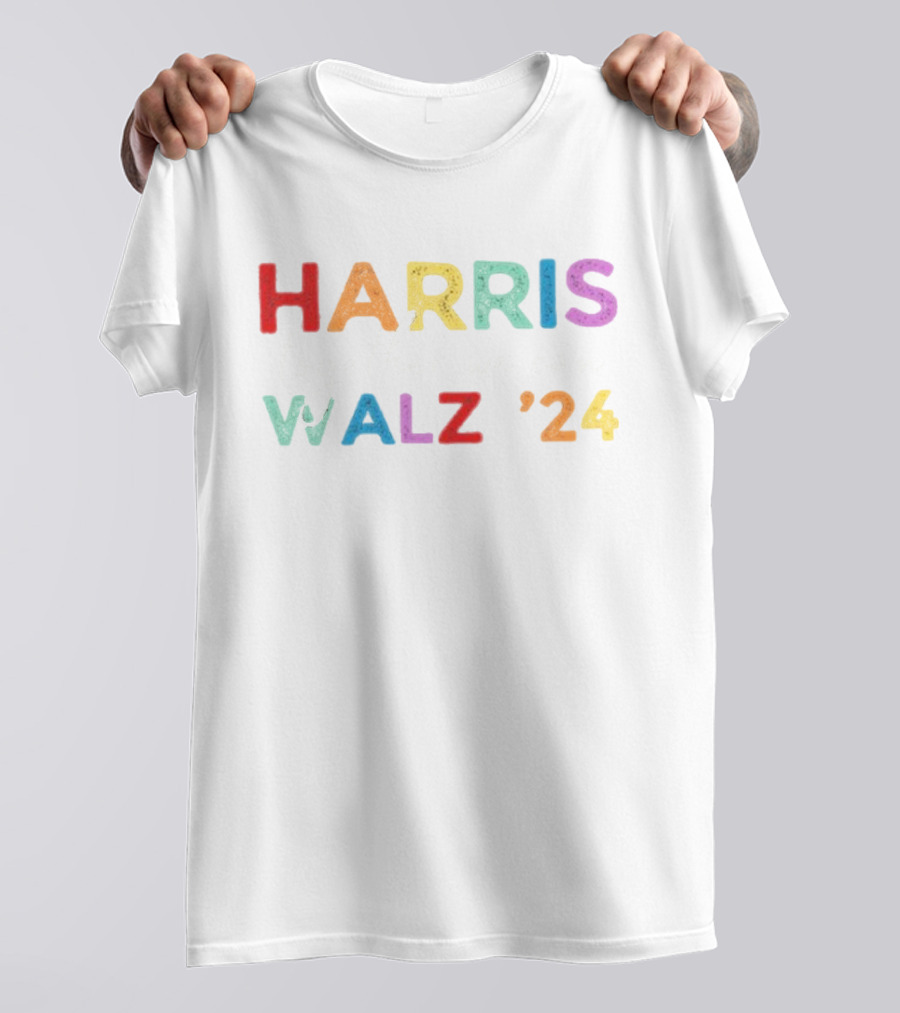Harris Walz 24 Together We Can Rainbow Lettering T-Shirt