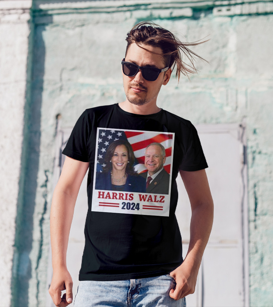 Harris Walz 2024 USA Flag Campaign T-Shirt