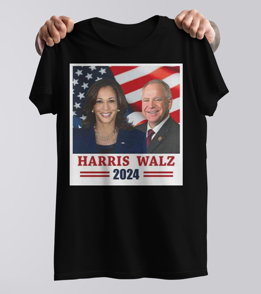 Harris Walz 2024 USA Flag Campaign T-Shirt