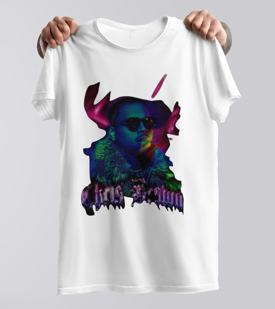 Chris Brown Northern Light Neon Style Fashion Trend T-Shirt