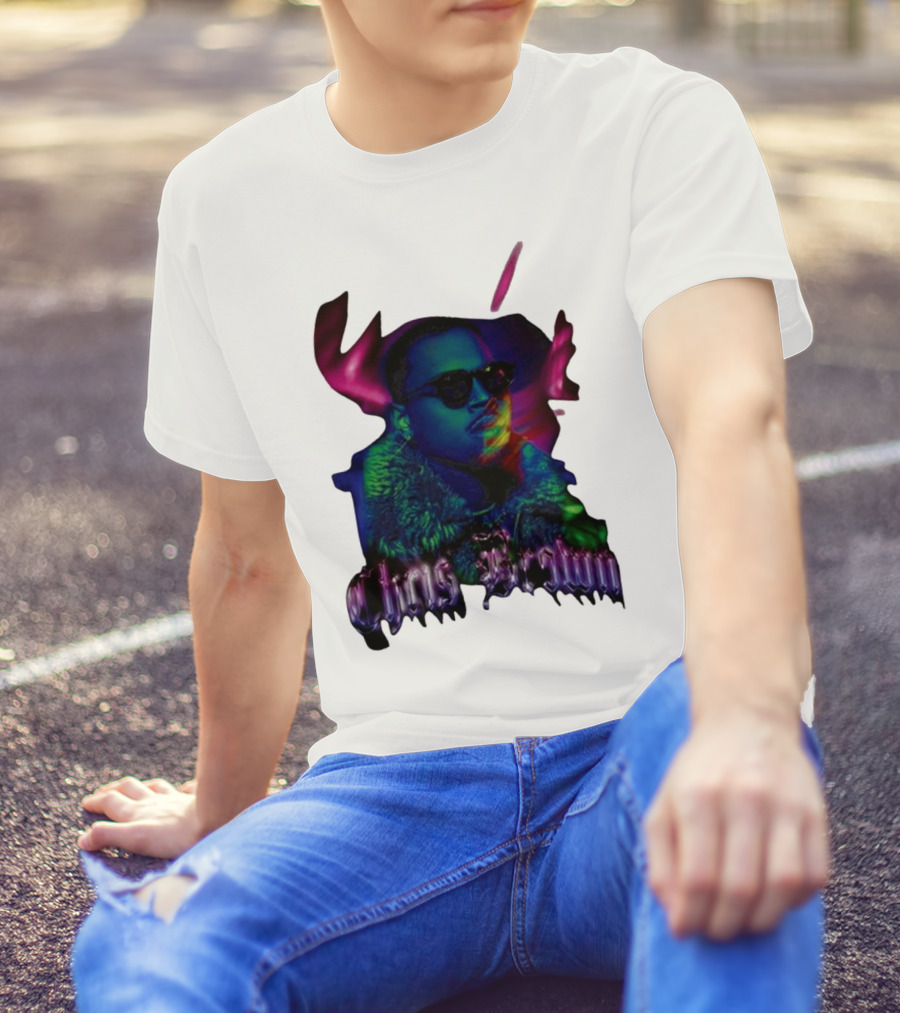 Chris Brown Northern Light Neon Style Fashion Trend T-Shirt