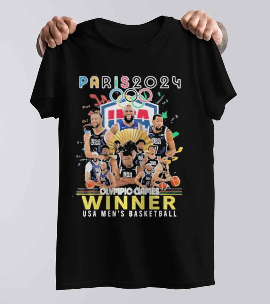PARIS 2024 USA Olympic Games Winner Men's Basketball T-Shirt