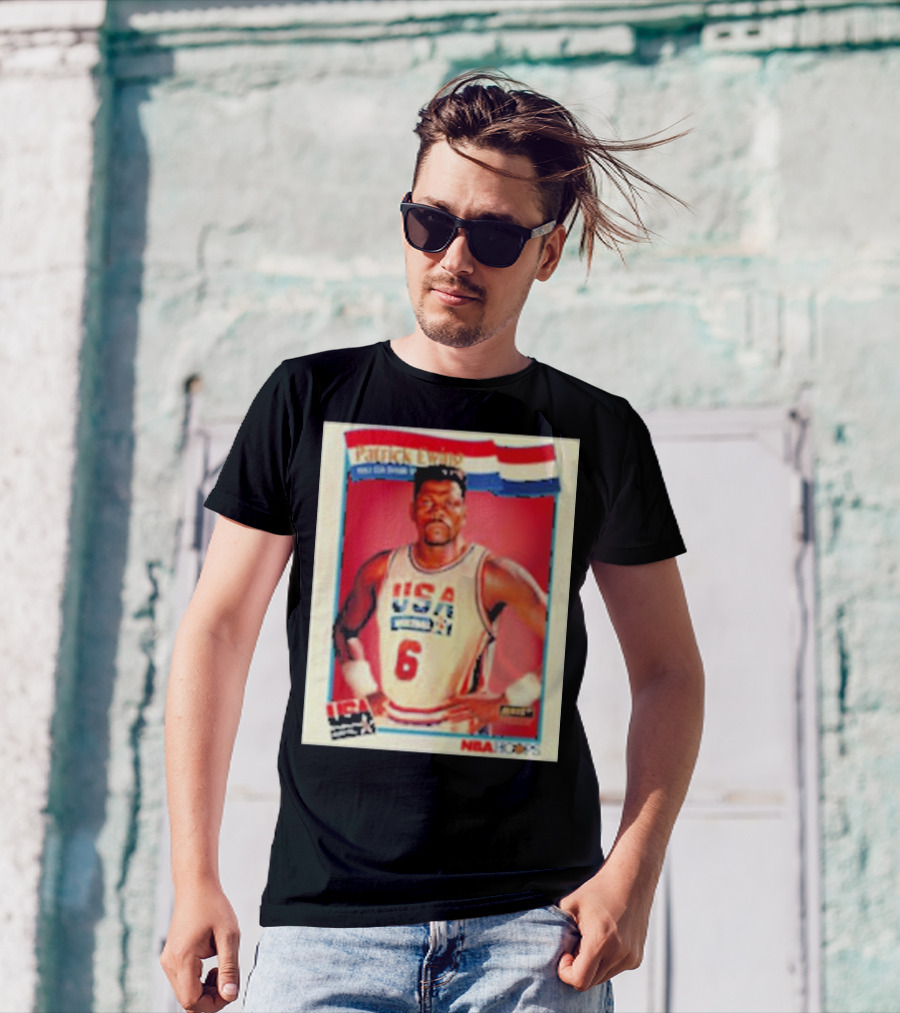 Patrick Ewing USA Basketball Dream Team 1992 NBA Hoops USA Olympic Team नंबर 6 T-Shirt