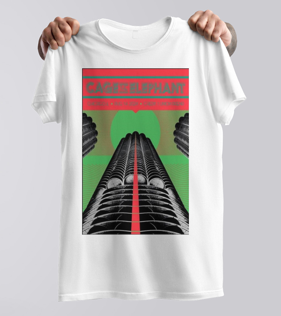 Cage The Elephant Concert August 14 2024 Credit Union 1 Arena Chicago IL T-Shirt