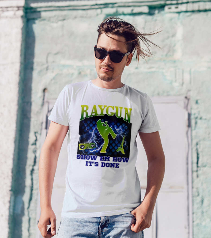 Raygun Show Em How It’s Done Electric Dance Eiffel Tower Boombox T-Shirt