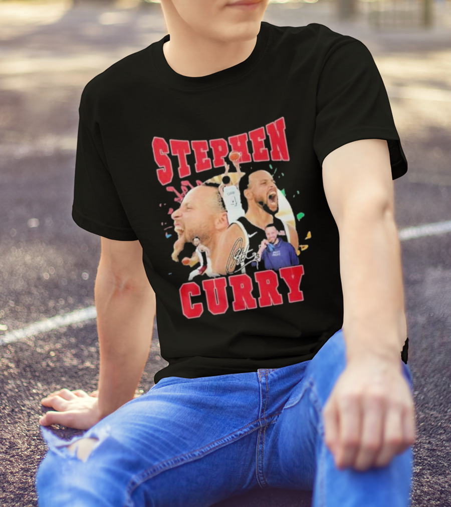 Stephen Curry 2024 Signature Paris Basketball Icons T-Shirt
