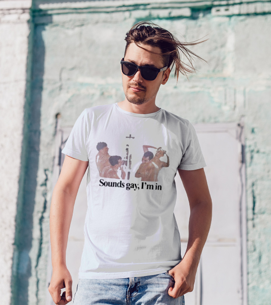 Sounds Gay I'm In Black Shirt With Artistic Male Group T-Shirt