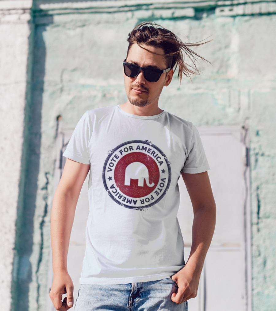 Vote For America Elephant Symbol Double-Circle T-Shirt