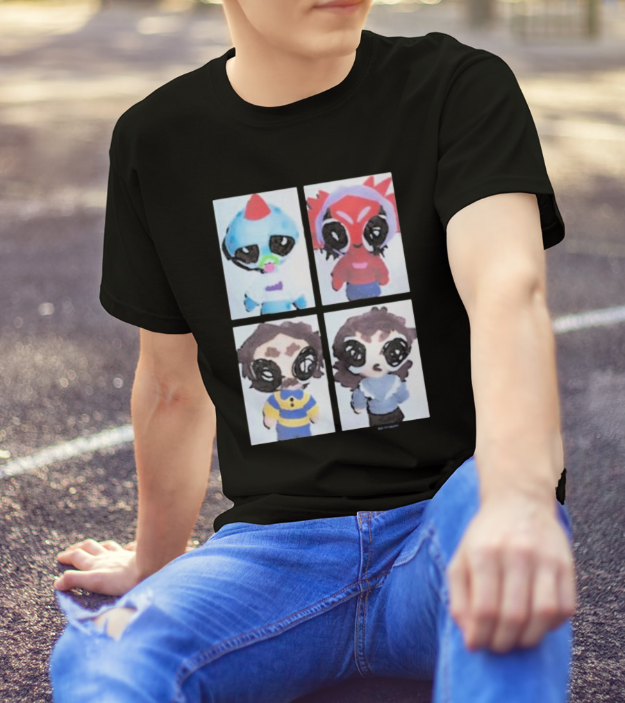 Emergency Intercom Plushies Cute Character Quartet T-Shirt