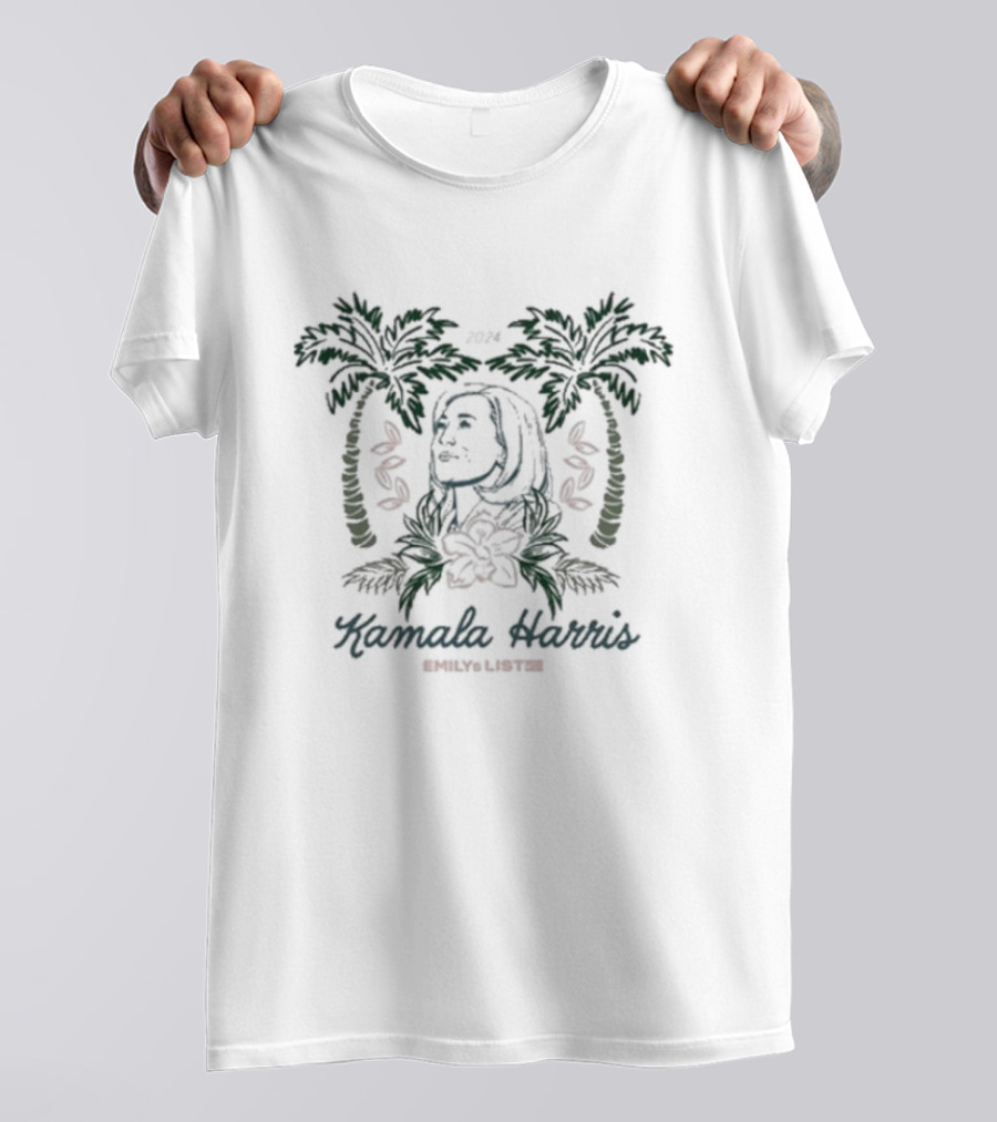 Kamala Harris Paradise 24 Emily's List Tropical T-Shirt