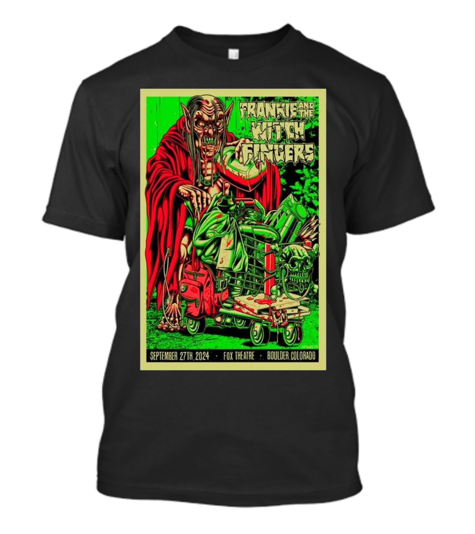 Frankie And The Witch Fingers Tour Vampire Monster Art Fox Theatre Boulder CO Sep 27 T-Shirt