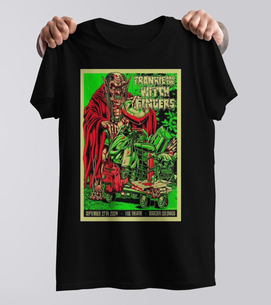 Frankie And The Witch Fingers Tour Vampire Monster Art Fox Theatre Boulder CO Sep 27 T-Shirt
