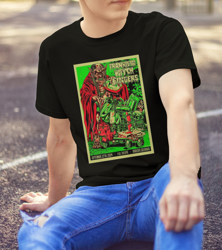 Frankie And The Witch Fingers Tour Vampire Monster Art Fox Theatre Boulder CO Sep 27 T-Shirt