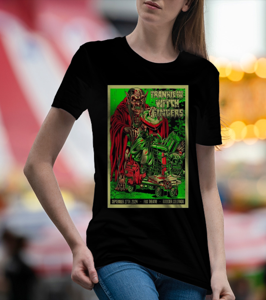 Frankie And The Witch Fingers Tour Vampire Monster Art Fox Theatre Boulder CO Sep 27 T-Shirt